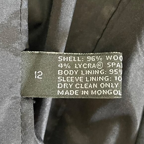 Express Blazer Jacket Size 12 Two Button Black Single Breasted Wool Blend - Picture 12 of 16